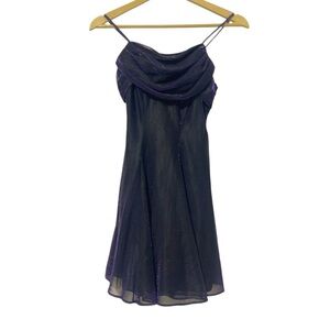 Vintage All That Jazz Black Purple Metallic Whimsigoth Witchy Mini Dress 3/4